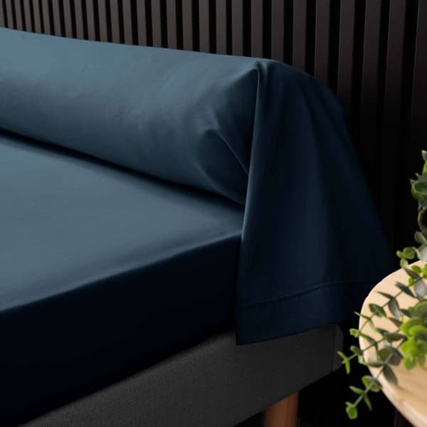 Sängkappa 85x185 cm - Percale 100% bomull - Mörkblå