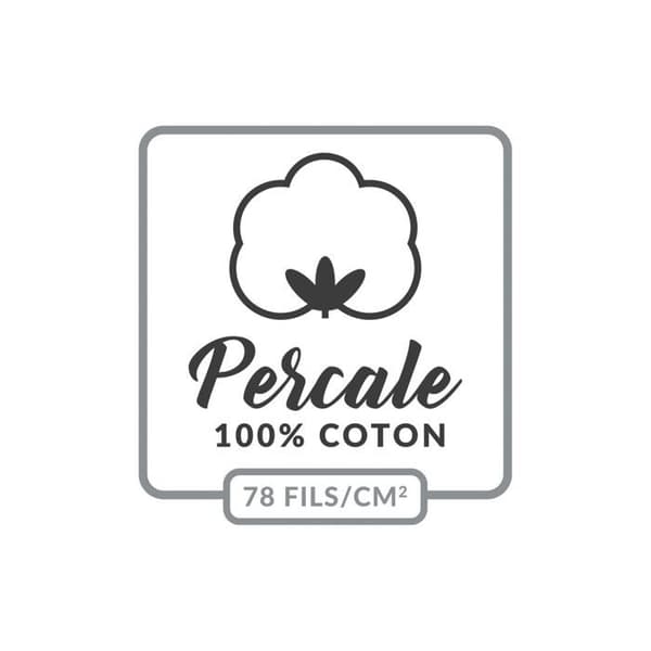 Rektangulär kuddeöverdrag 50x70 cm - Percale 100% bomull - Beige