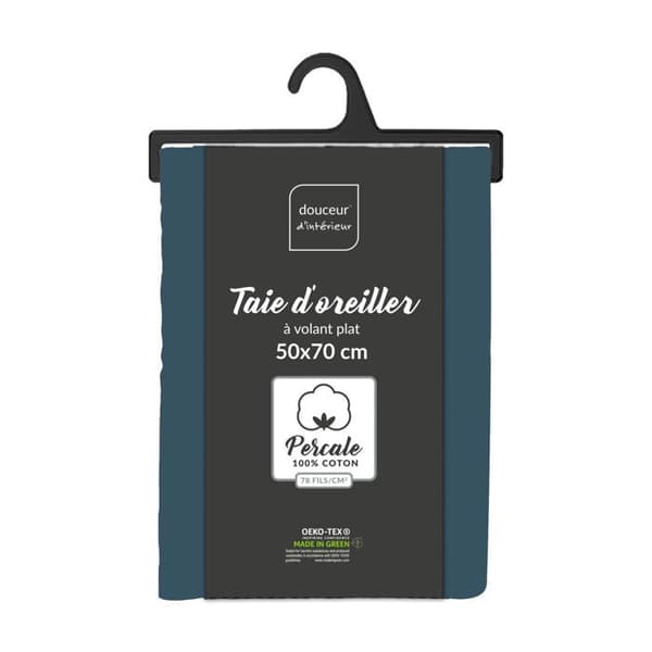 Örngott - Percale - 50x70 cm - 100% bomull - Mörkblå - Tvättbar vid 30°