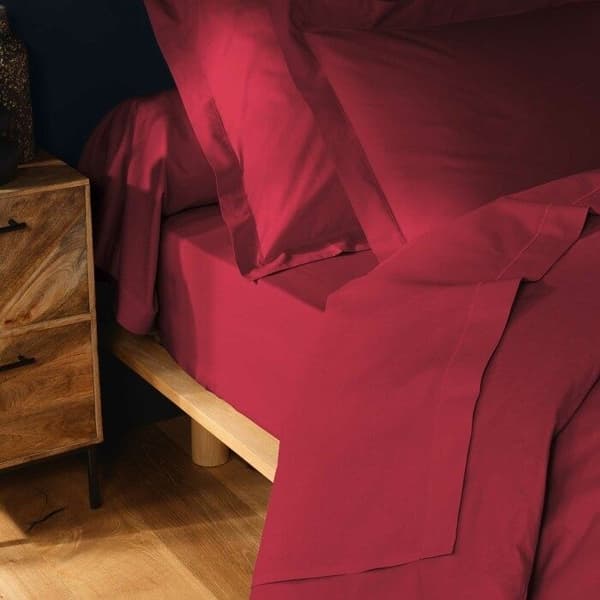 Örngott - 100% bomull - Bordeaux - 50x70 cm - Tvättbart - Enfärgad