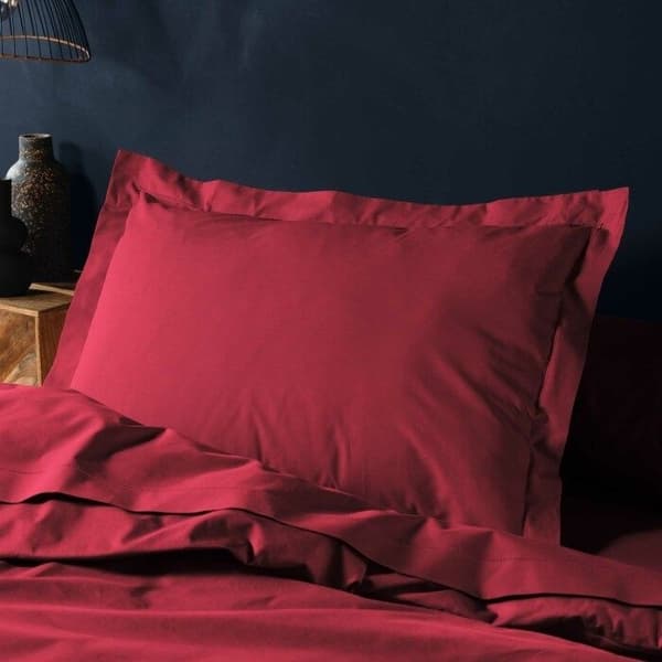 Örngott - 100% bomull - Bordeaux - 50x70 cm - Tvättbart - Enfärgad