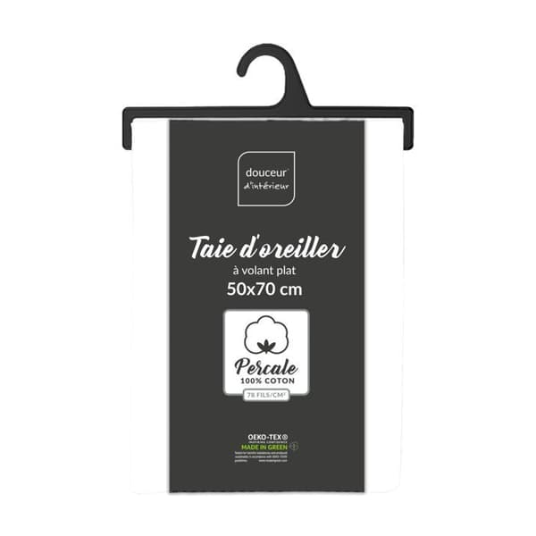 Örngott - Percale - 50x70 cm - 100% bomull - Vit - Elegant chic