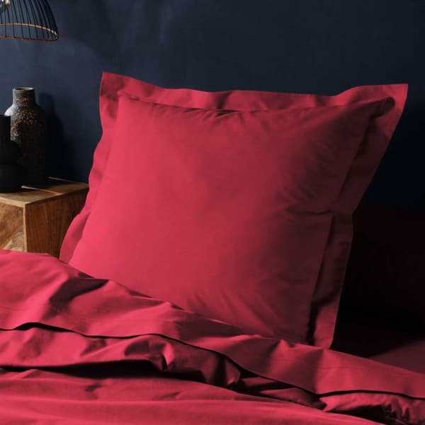 Pudebeträck - 100% bomull - Bordeaux - 63x63 cm - Tvättbar - Enfärgad