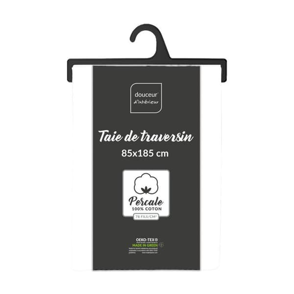Sängkappa 85x185 cm - Percale 100% bomull - Vit
