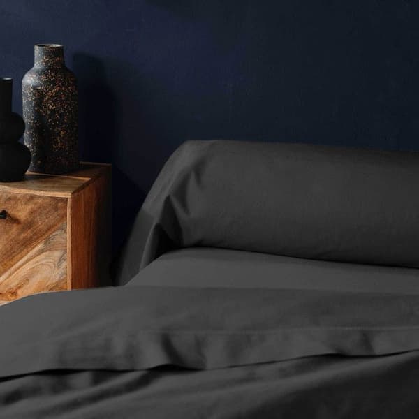 Täckkudde - Lina - 85x185cm - 100% Bomull - Svart - Oeko-Tex Standard 100