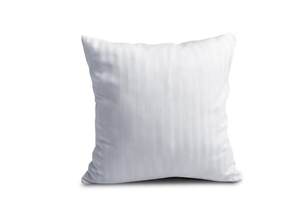 Damast örngott vitt, ränder 1 cm (40x40-1)