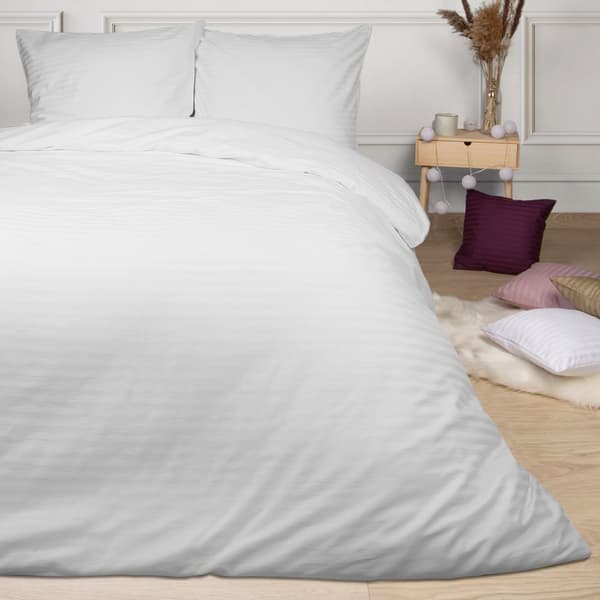 Örngott satin bomull damast 50x60 vit