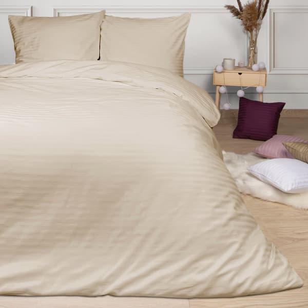 Pudebetræk satin bomuld damask 40x40 cappuccino