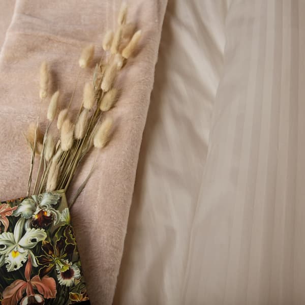 Pudebetræk satin bomuld damask 40x40 cappuccino