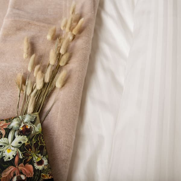 Pudebetræk satin bomuld damask 40x40 creme