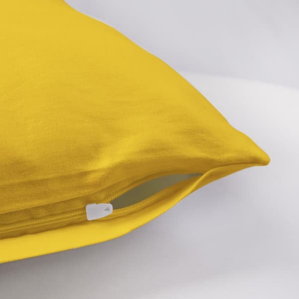 Örngott i bomull satin 50x60 enfärgad gul