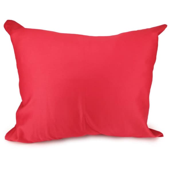 Bomuld satin pudebetræk 50x60 rød