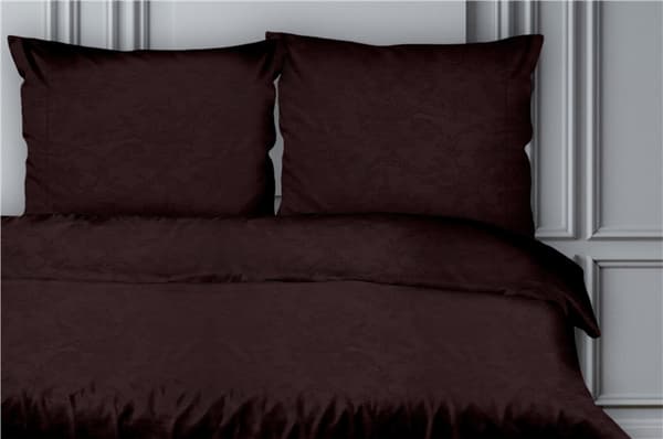 Pudebetræk Greno Damask venetiansk 70x80 valnød satin vævet blomster ornament