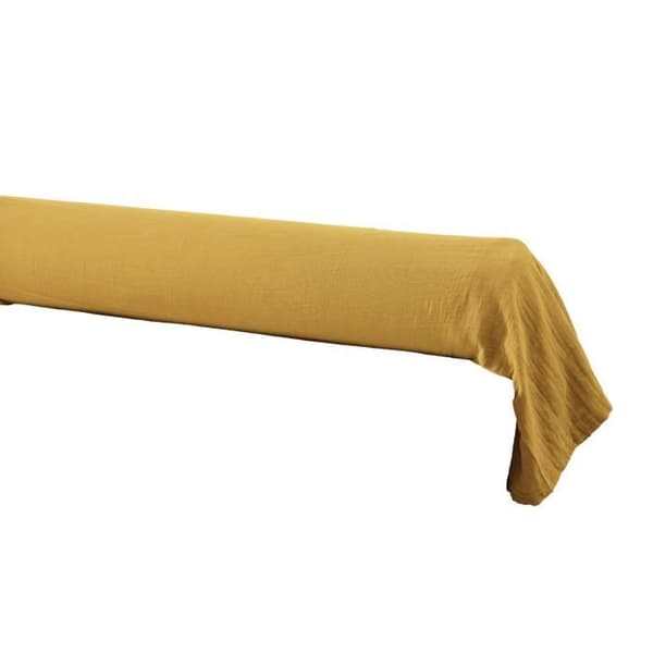 Taie de traversin Gaze de coton 85 x 185 cm GAIA färg Safran