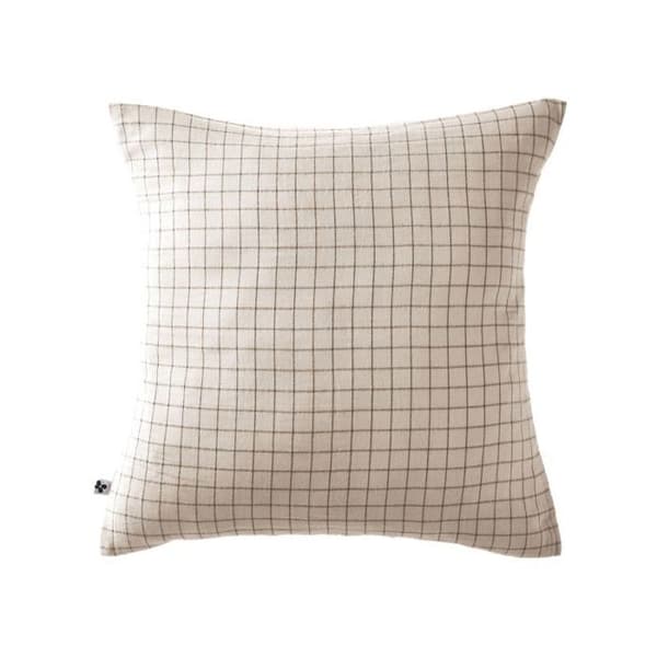 Taie d'oreiller Tissé-teint små rutor Deko "Gaïa Mix" 60 x 60 cm &amp; 50 x 70 cm "Gaze de Coton" - Gaïa Mix Pampa - 60 x 60 cm
