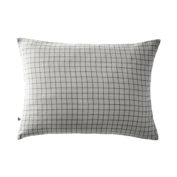 Pillowcase Tissé-teint små rutor Dekor "Gaïa Mix" 60 x 60 cm &amp; 50 x 70 cm "Gaze av bomull" - Gaïa Mix Moln - 50 x 70 cm
