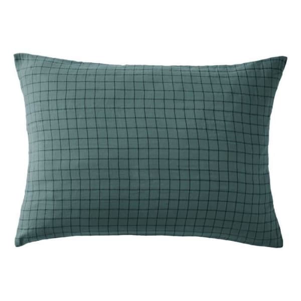 Pillowcase Tissé-teint små rutor Dekor "Gaïa Mix" 60 x 60 cm &amp; 50 x 70 cm "Gaze de Coton" - Gaïa Mix Entente - 50 x 70 cm