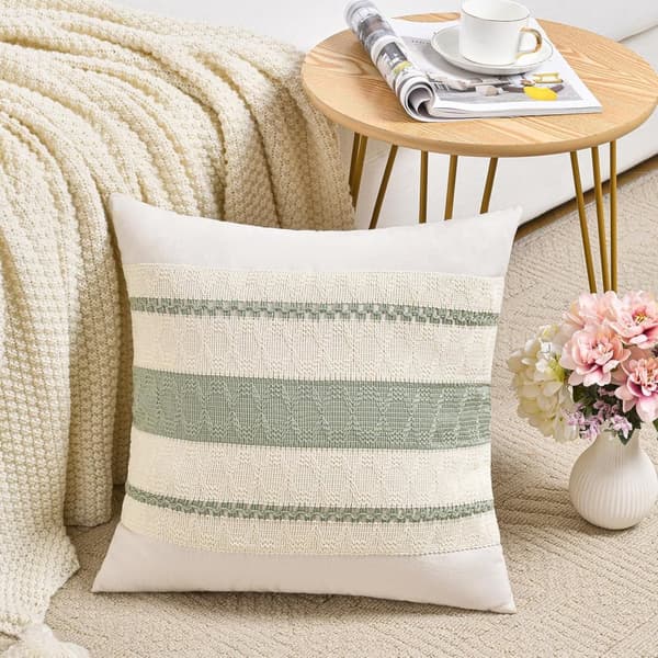 Boho puuvilla- ja pellavatyynynpäällinen (vetoketjulla), pehmeä kudottu sohvanpäällinen kodin sisustamiseen