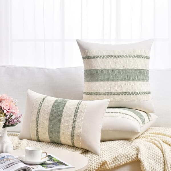 Boho puuvilla- ja pellavatyynynpäällinen (vetoketjulla), pehmeä kudottu sohvanpäällinen kodin sisustamiseen