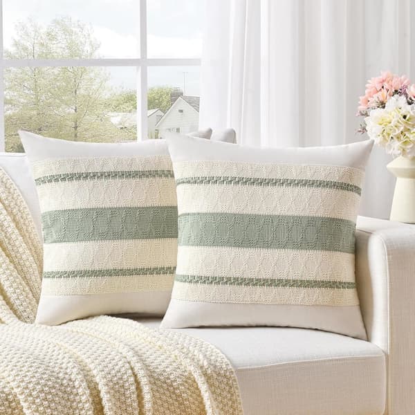 Boho puuvilla- ja pellavatyynynpäällinen (vetoketjulla), pehmeä kudottu sohvanpäällinen kodin sisustamiseen