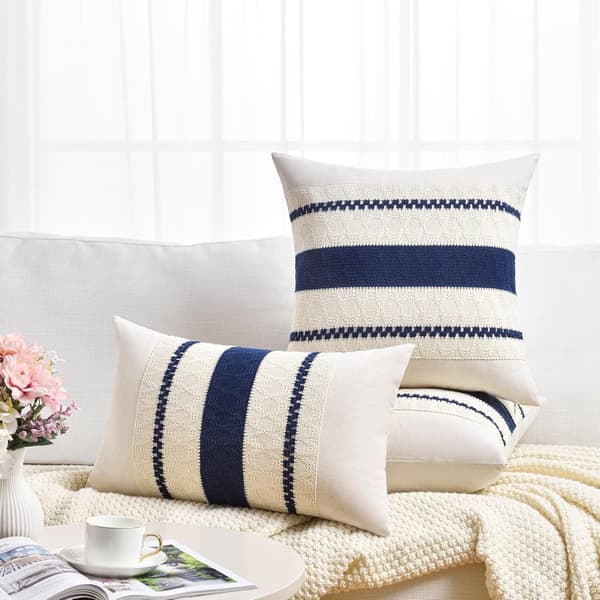 Boho puuvilla- ja pellavatyynynpäällinen (vetoketjulla), pehmeä kudottu sohvanpäällinen kodin sisustamiseen