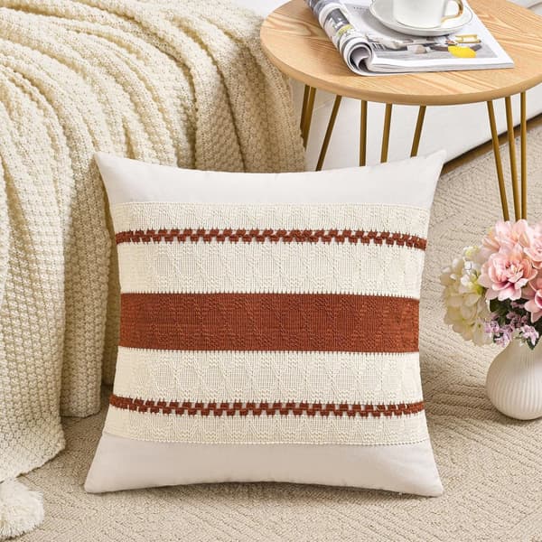 Boho puuvilla- ja pellavatyynynpäällinen (vetoketjulla), pehmeä kudottu sohvanpäällinen kodin sisustamiseen