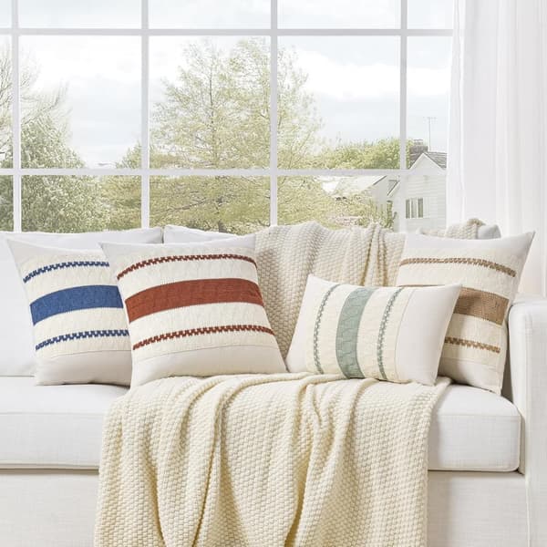 Boho puuvilla- ja pellavatyynynpäällinen (vetoketjulla), pehmeä kudottu sohvanpäällinen kodin sisustamiseen