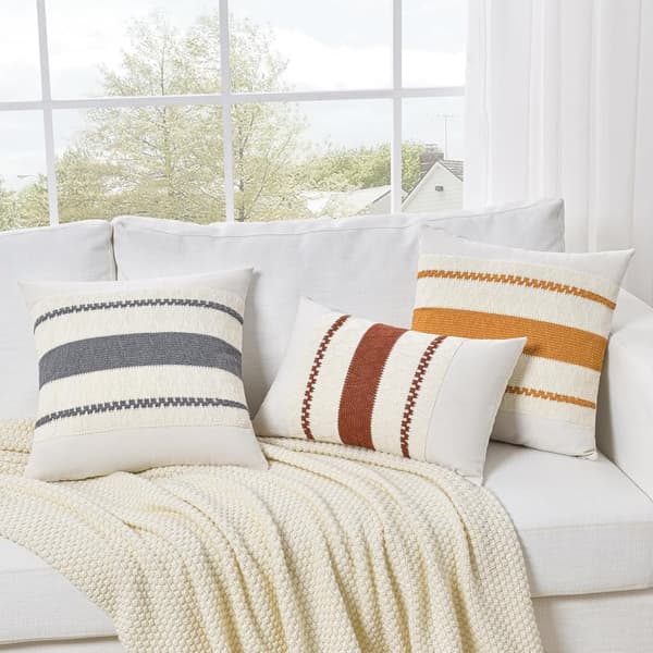 Boho puuvilla- ja pellavatyynynpäällinen (vetoketjulla), pehmeä kudottu sohvanpäällinen kodin sisustamiseen