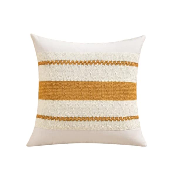 Boho puuvilla- ja pellavatyynynpäällinen (vetoketjulla), pehmeä kudottu sohvanpäällinen kodin sisustamiseen