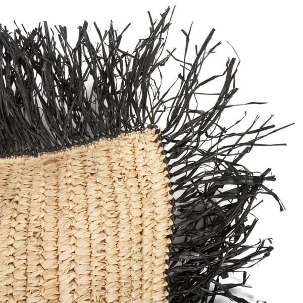 Raffia Kuddfodral Fyrkantigt - Natur Svart - 40x40
