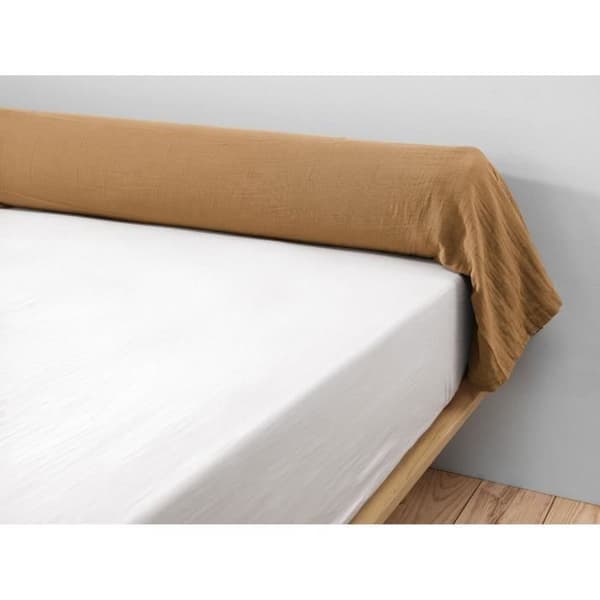 Bolsterfodral Bomullsväv 85 x 185 cm GAIA färg Camel