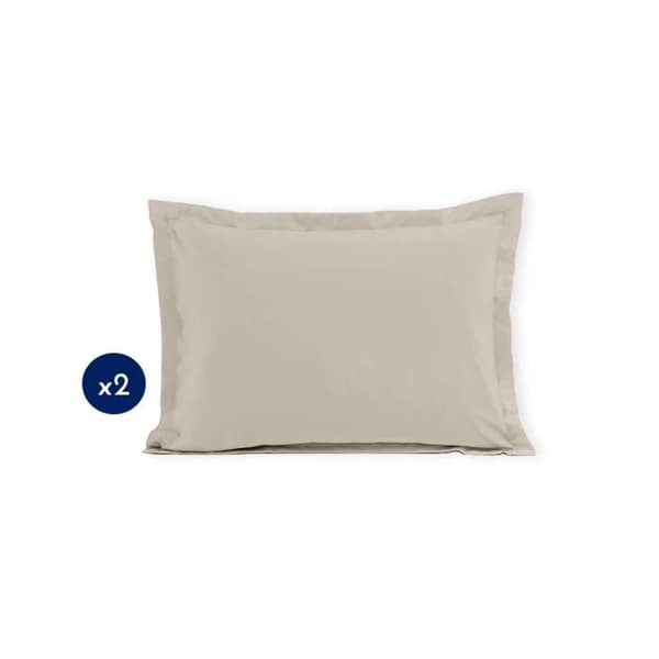 Set med 2 rektangulära örngott 100% bomull - HOME LINGE PASSION - Beige - 50x70 cm