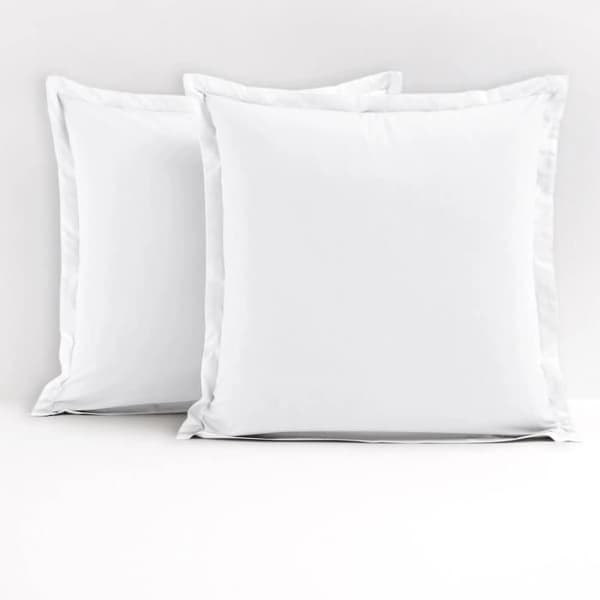 Set med 2 fyrkantiga örngott 100% bomull - Vit - 63x63 cm