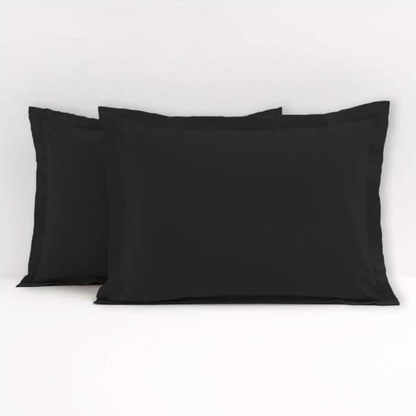 Set med 2 rektangulära örngott 100% bomull - Svart - 50x70 cm