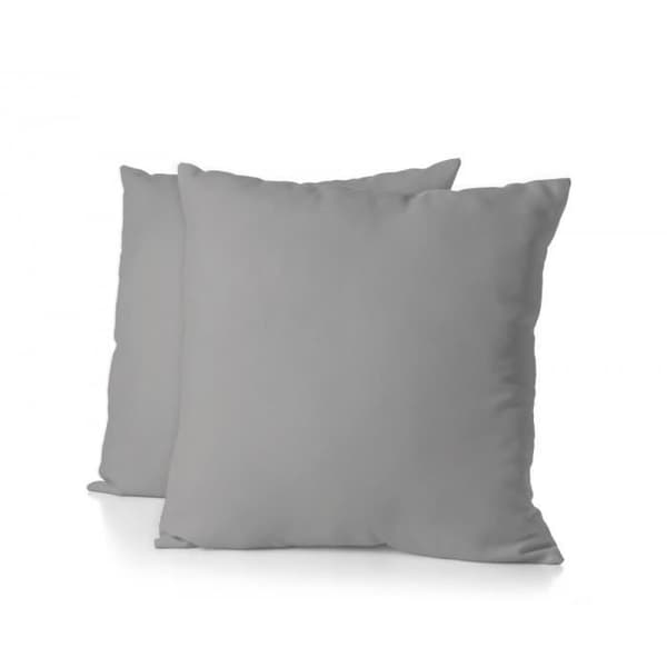 Set med 2 fyrkantiga örngott 100% bomull - Ljusgrå - 63x63 cm