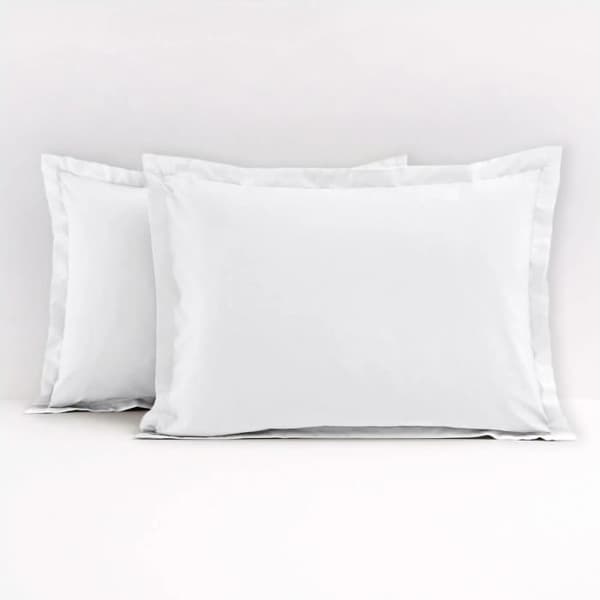 Set med 2 rektangulära örngott 100% bomull - Vit - 50x70 cm