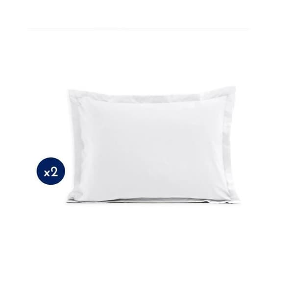 Set med 2 rektangulära örngott 100% bomull - Vit - 50x70 cm