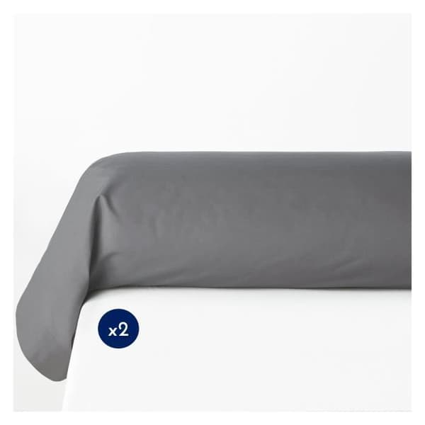 Set med 2 örngott 100% bomull 85x185 cm mörkgrå