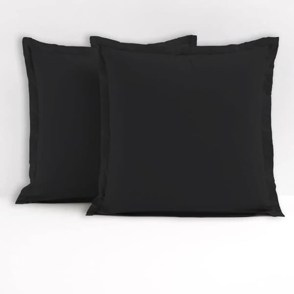 Set med 2 fyrkantiga örngott 100% bomull - Svart - 63x63 cm