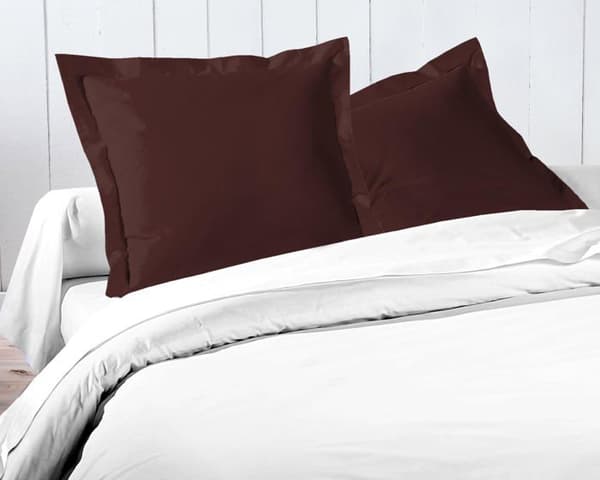Home linge passion - HP71571 - Set med 2 Kuddöverdrag 100% Bomull Choklad 63x63 cm