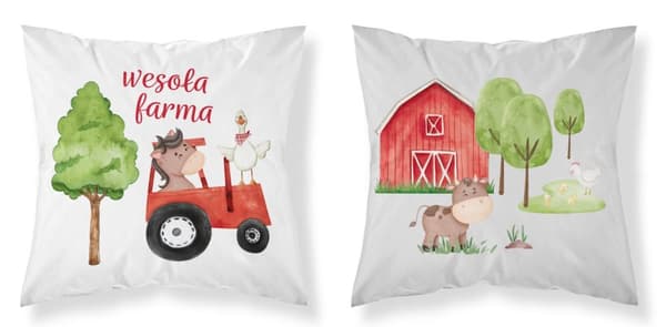 Babypudebetræk 40x40 Traktor Cheerful Farm BOMULD