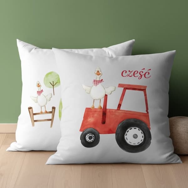 Babypudebetræk 40x40 Traktor Cheerful Farm BOMULD