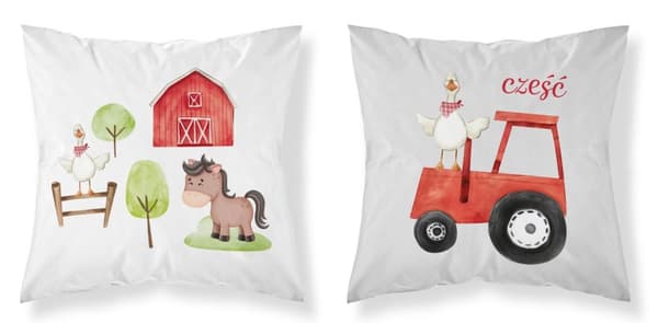 Babypudebetræk 40x40 Traktor Cheerful Farm BOMULD
