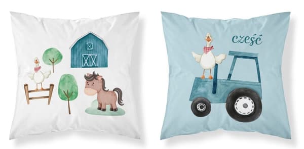 Örngott för baby 40x40 Traktor Cheerful Farm BOMULL