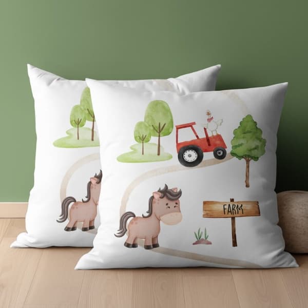 Örngott för baby 40x40 Traktor Cheerful Farm BOMULL