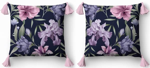Dekorativ kudde 45x45 blommig boho