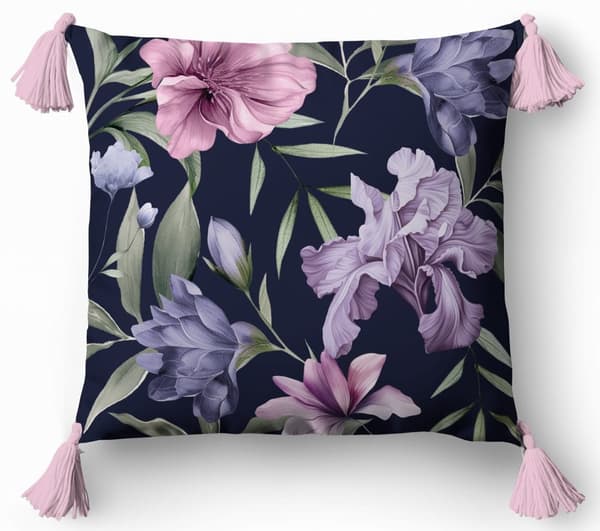 Dekorativ kudde 45x45 blommig boho