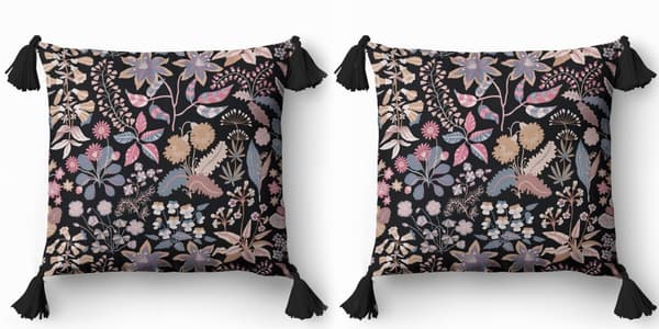 Dekorativ kudde 45x45 blommig boho