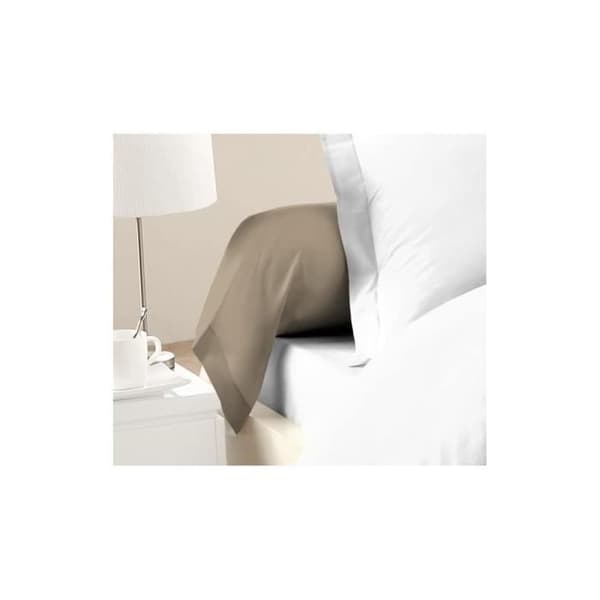 LOVELY HOME Set med 2 bolsterfodral 100 % bomull 85x185 cm - Beige