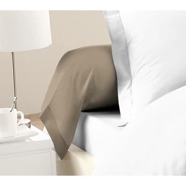 LOVELY HOME Set med 2 bolsterfodral 100 % bomull 85x185 cm - Beige